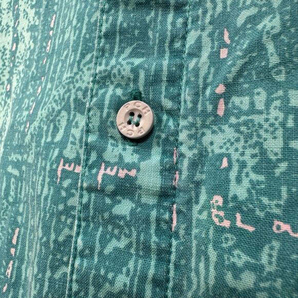 Vintage 80s/90s Pacific Coast Highway Size Large Button Up  Teal / Pink PCH Rare - Picture 7 of 12